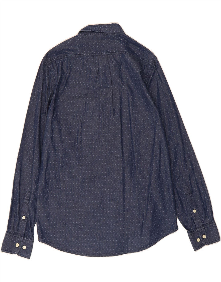 LEE Mens Shirt Medium Navy Blue Spotted Cotton Vintage Lee and Second-Hand Lee from Messina Hembry 
