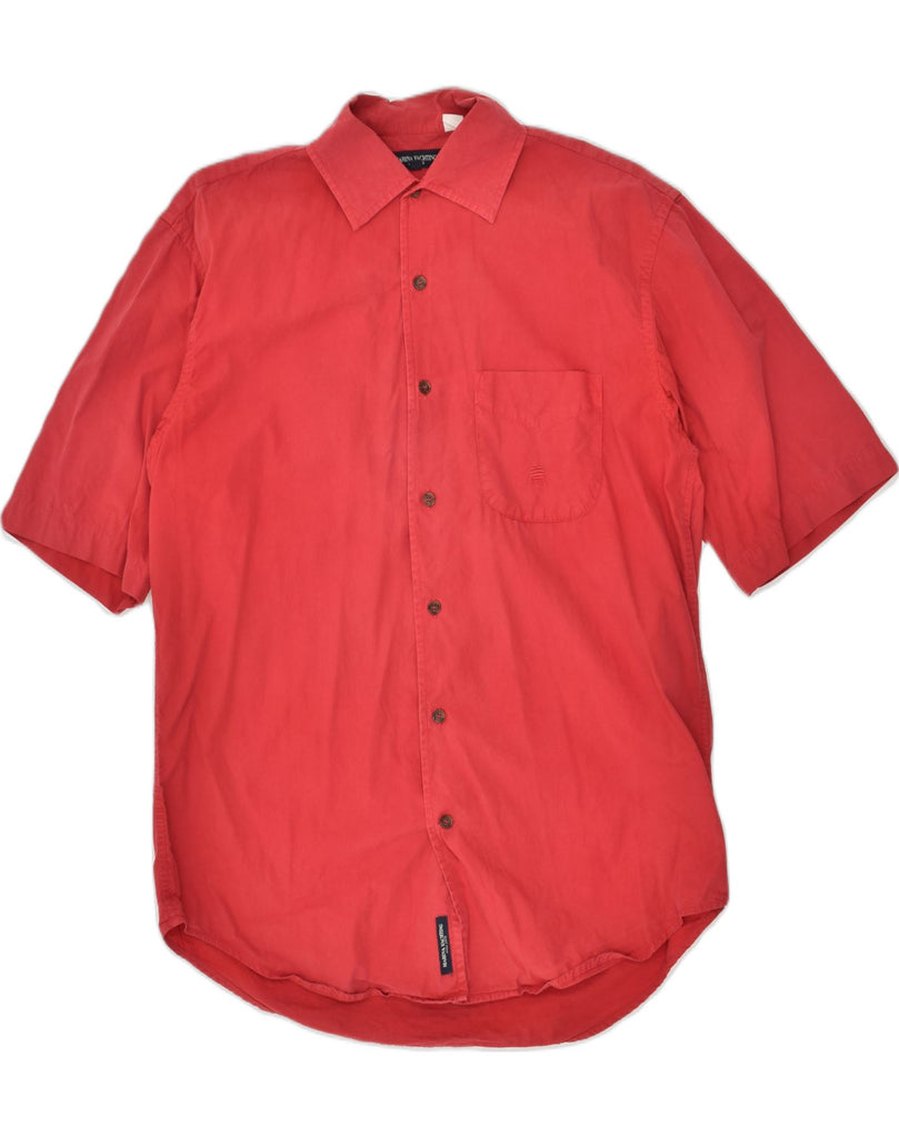 MARINA YACHTING Mens Short Sleeve Shirt Size 40 Medium Red Cotton | Vintage Marina Yachting | Thrift | Second-Hand Marina Yachting | Used Clothing | Messina Hembry 