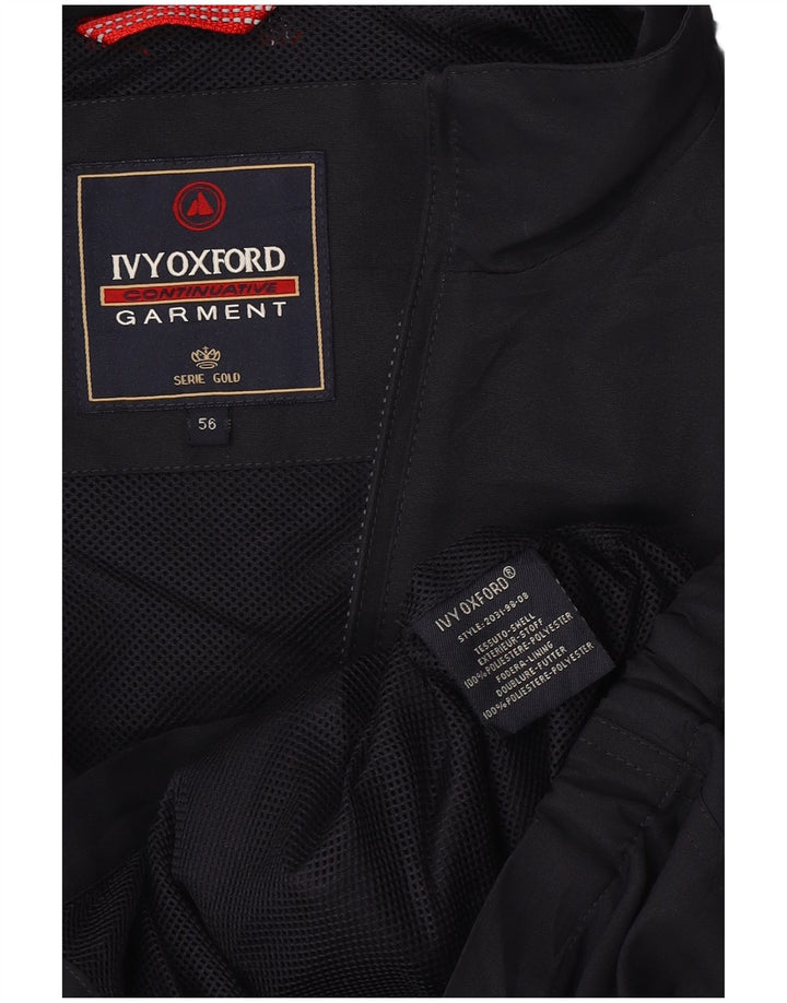 Ivy Oxford Mens Rain Jacket IT 56 3XL Navy Blue Polyester
