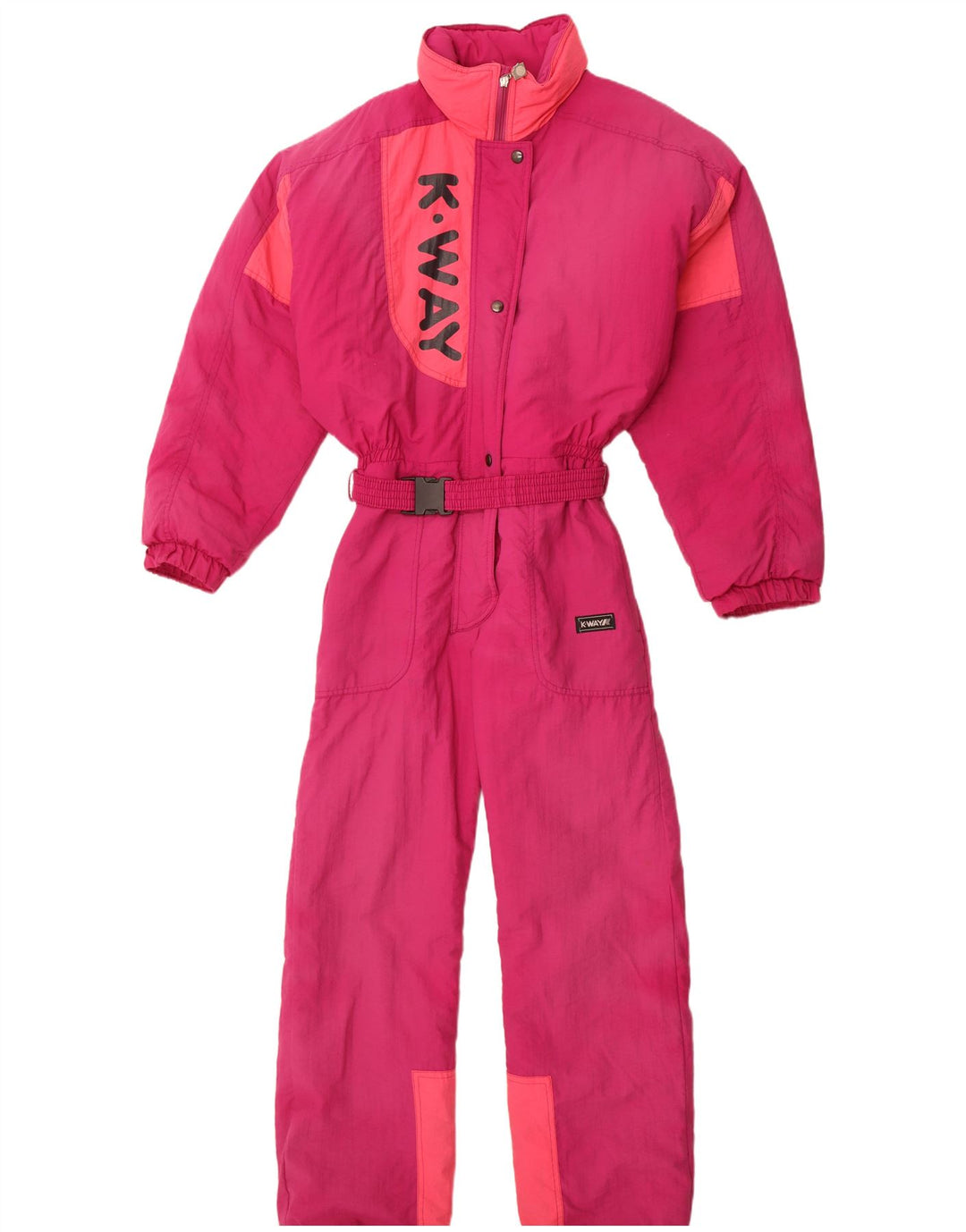K-Way Womens Graphic Oversized Ski Jumpsuit EU 38 Medium  Pink Polyamide