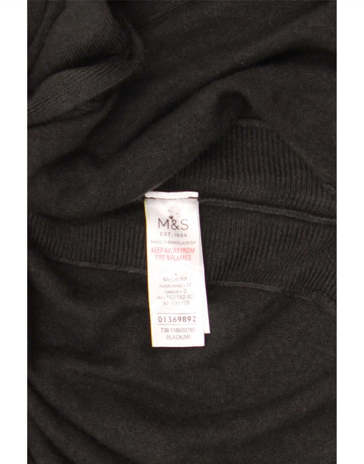 Marks & Spencer Womens Longline Cardigan Sweater UK 14 Medium Black