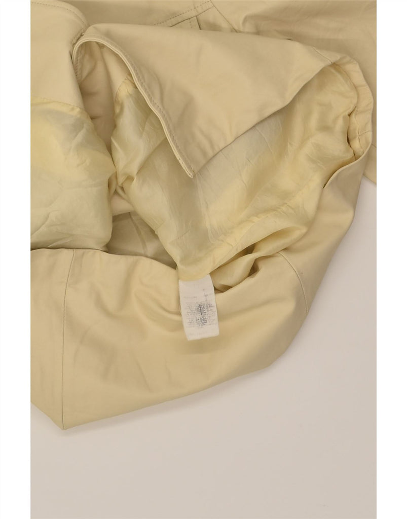 BENETTON Womens Leather Jacket UK 14 Medium Beige Leather | Vintage Benetton | Thrift | Second-Hand Benetton | Used Clothing | Messina Hembry 