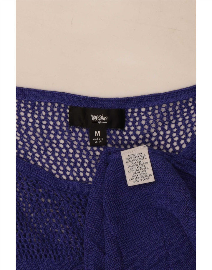 Mossimo Womens Sleeveless Blouse Top UK 12 Medium Blue Linen