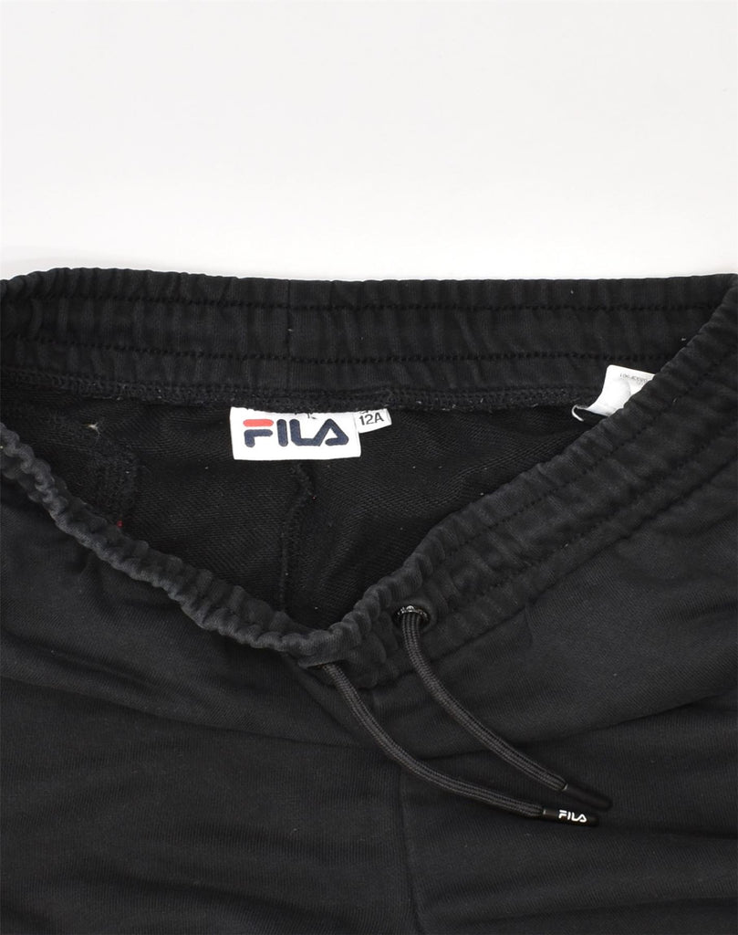 FILA Boys Tracksuit Trousers Joggers 11-12 Years Black Cotton | Vintage Fila | Thrift | Second-Hand Fila | Used Clothing | Messina Hembry 