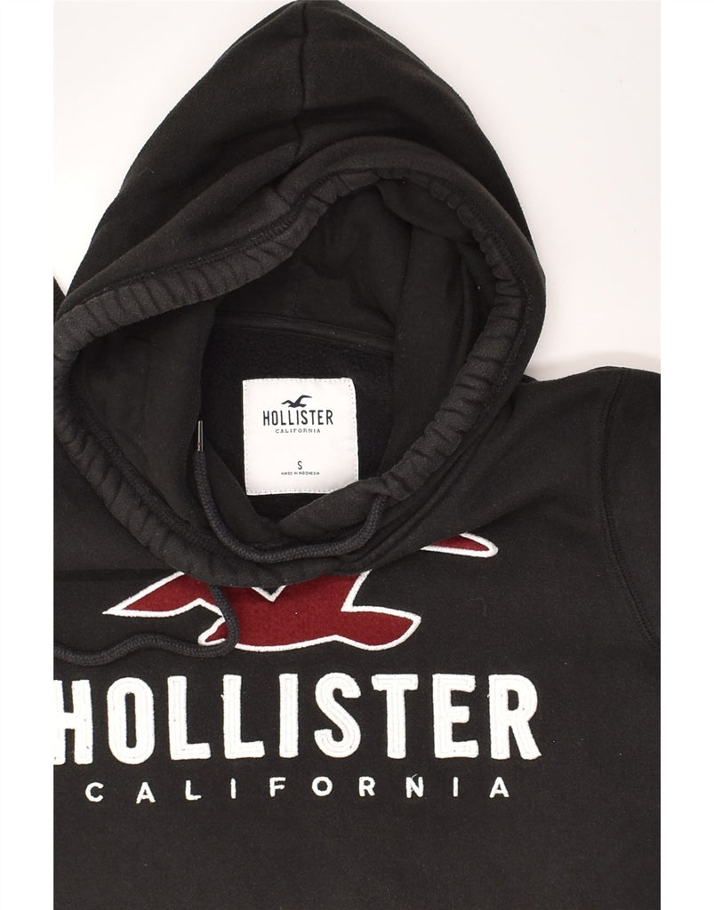 HOLLISTER Mens Graphic Hoodie Jumper Small Black Cotton | Vintage Hollister | Thrift | Second-Hand Hollister | Used Clothing | Messina Hembry 