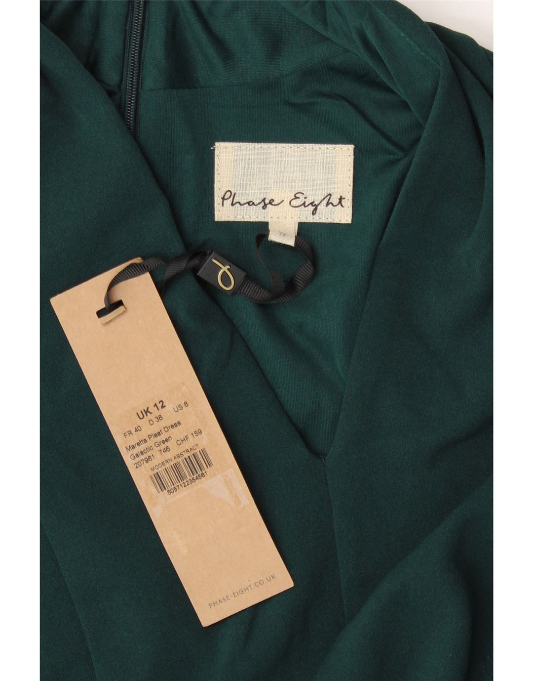 Phase Eight Womens 3/4 Sleeve A-Line Dress UK 12 Medium  Green Polyester