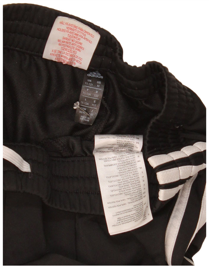 Adidas Boys Tracksuit Trousers Joggers 11-12 Years  Black Polyester