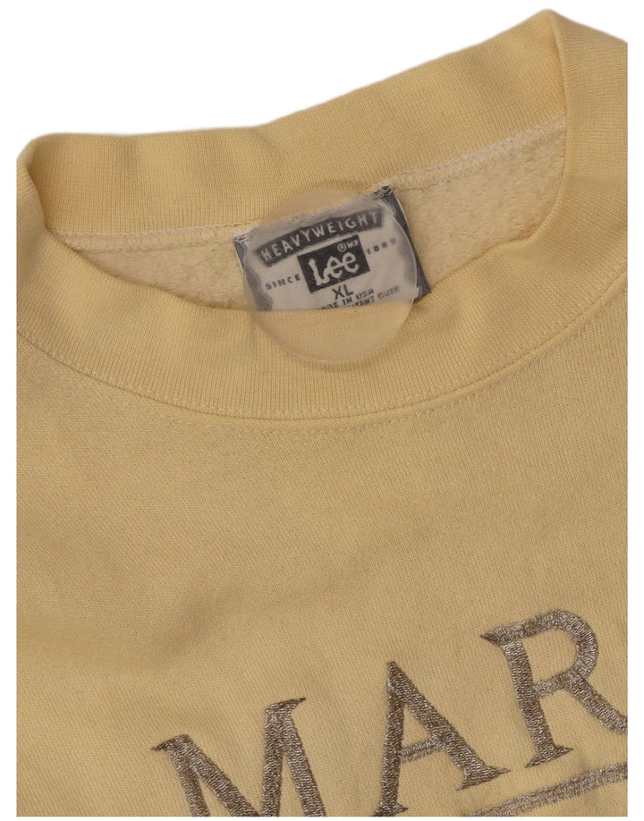 LEE Mens Graphic Sweatshirt Jumper XL Yellow Cotton