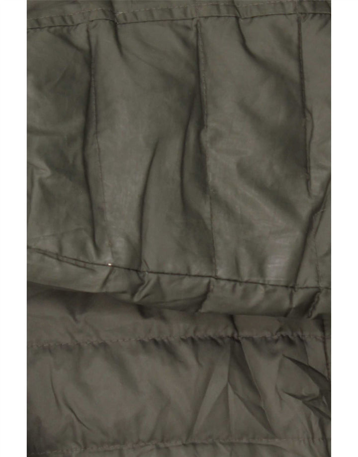 Massimo Dutti Mens Padded Jacket UK 40 Large Khaki Polyester