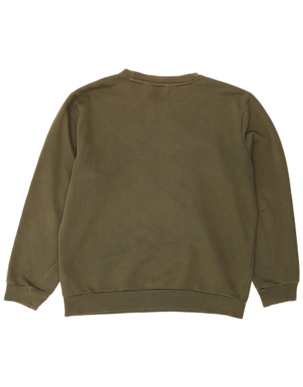 Puma Mens Graphic Sweatshirt Jumper Medium Khaki Cotton