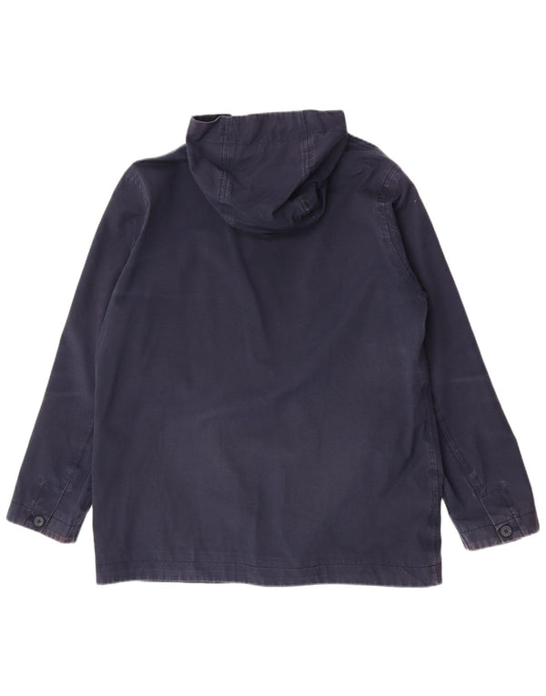 Seasalt Cornwall Mens Hooded Utility Jacket UK 38 Medium Navy Blue Cotton
