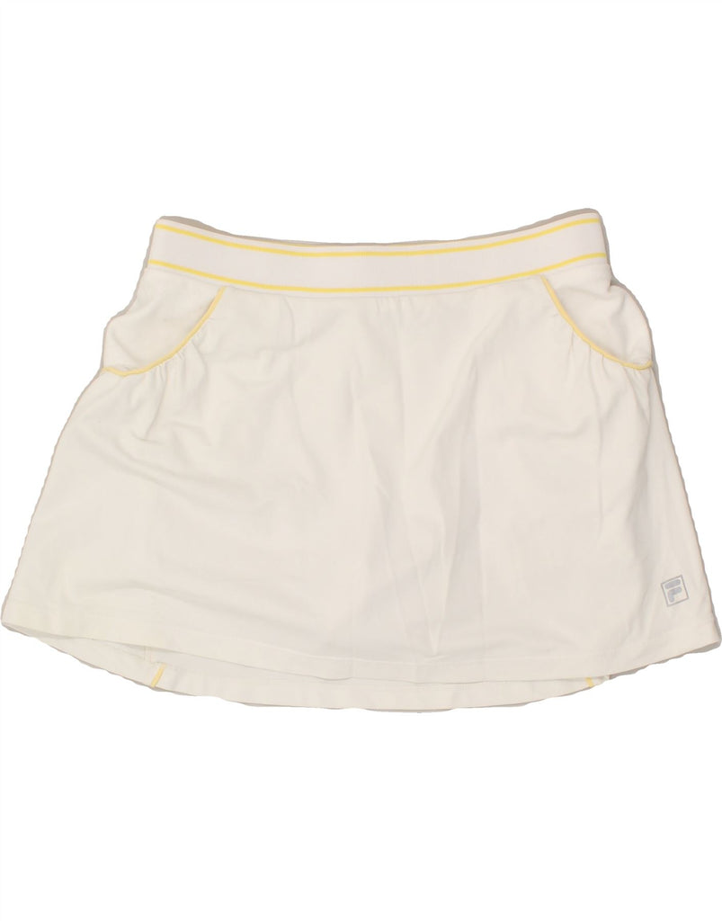 FILA Womens Skort UK 12 Medium  White Polyamide | Vintage Fila | Thrift | Second-Hand Fila | Used Clothing | Messina Hembry 