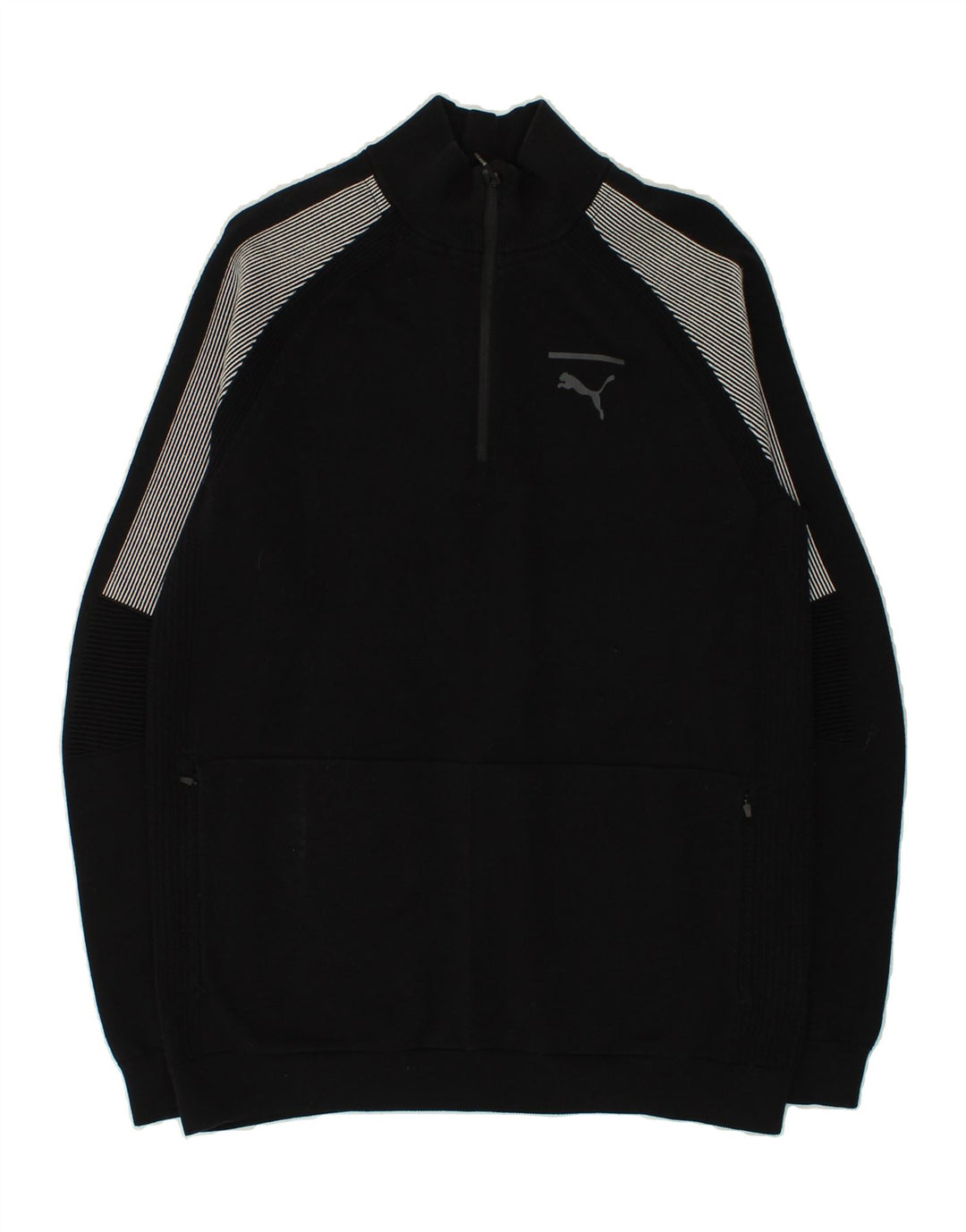 PUMA Mens Pullover Tracksuit Top Jacket Large Black Colourblock Nylon | Vintage Puma | Thrift | Second-Hand Puma | Used Clothing | Messina Hembry 