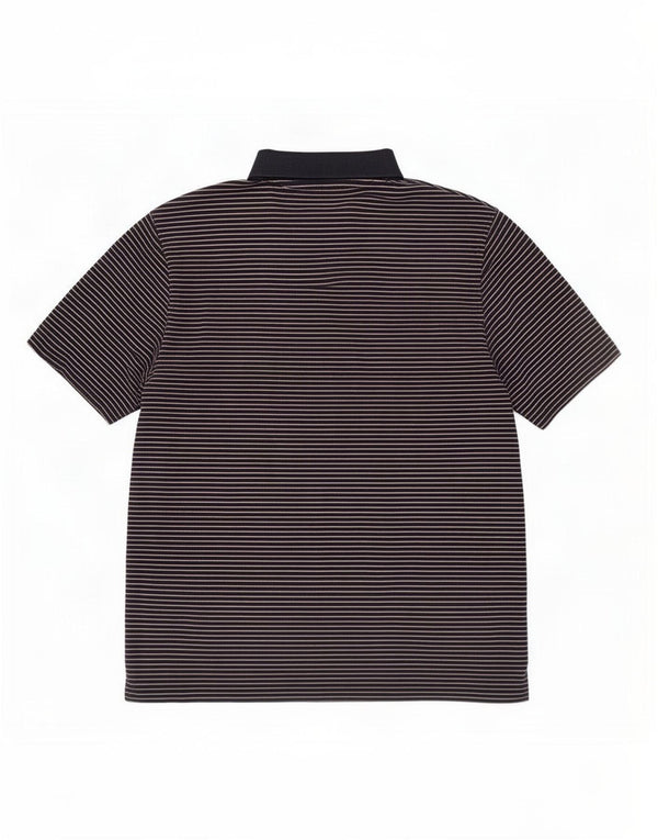 Ted Baker Mens Polo Shirt Size 7 3XL Navy Blue Pinstripe Cotton