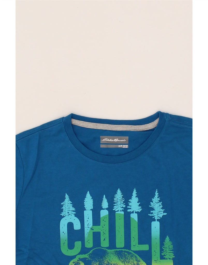 EDDIE BAUER Boys Graphic T-Shirt Top 10-11 Years Medium Blue Cotton Vintage Eddie Bauer and Second-Hand Eddie Bauer from Messina Hembry 
