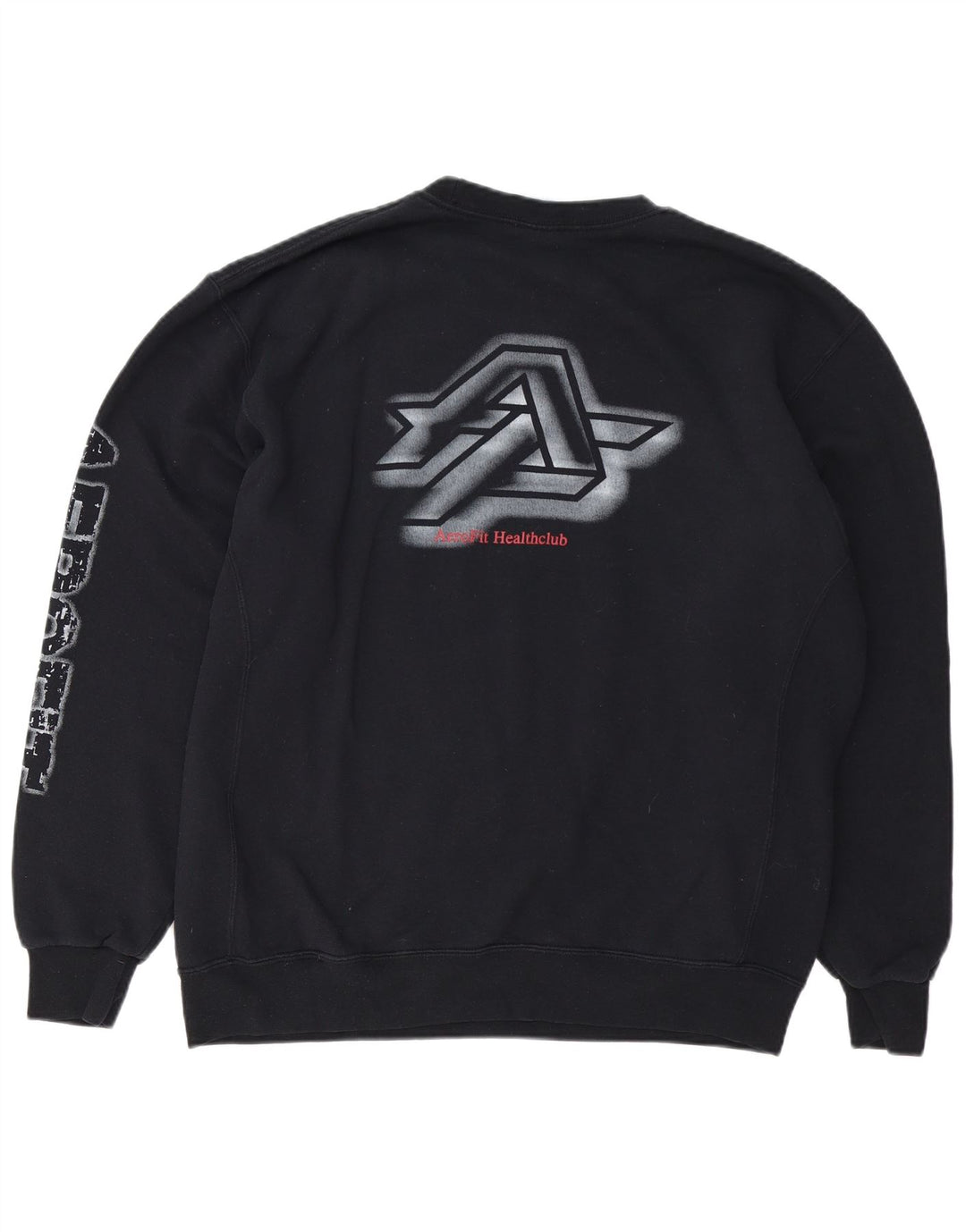 RUSSELL ATHLETIC Mens Graphic Sweatshirt Jumper XL Black Cotton