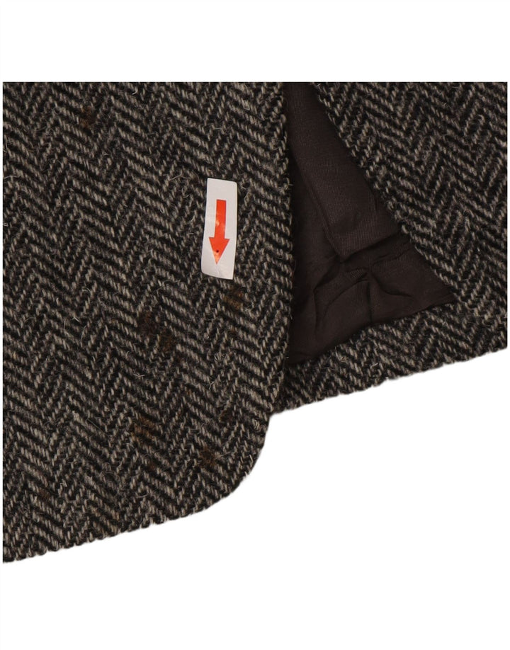 Lanificio Campore Mens 2 Button Blazer Jacket UK 40 Large Grey Herringbone