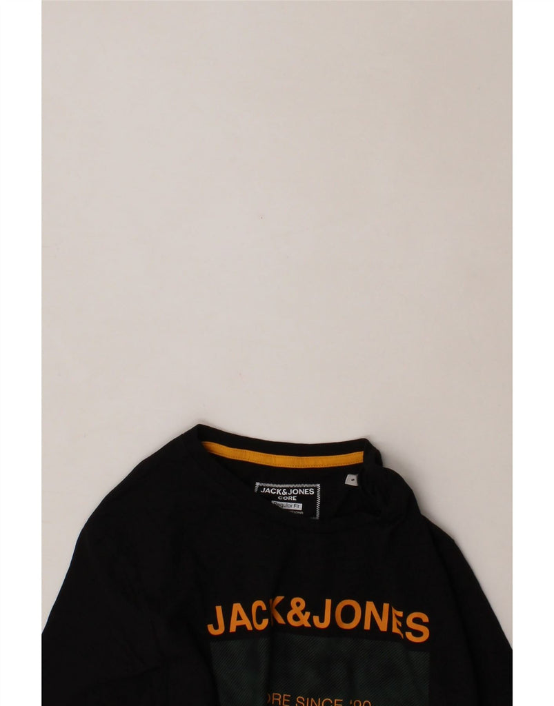 JACK & JONES Mens Regular Fit Graphic T-Shirt Top Small Black Cotton Vintage Jack & Jones and Second-Hand Jack & Jones from Messina Hembry 