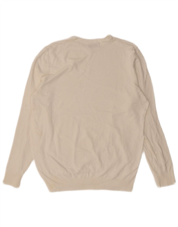Zara Mens Crew Neck Jumper Sweater Small White