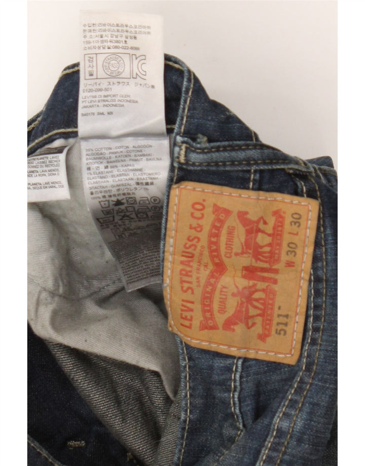 Levi's Mens 511 Slim Jeans W30 L30 Blue Cotton