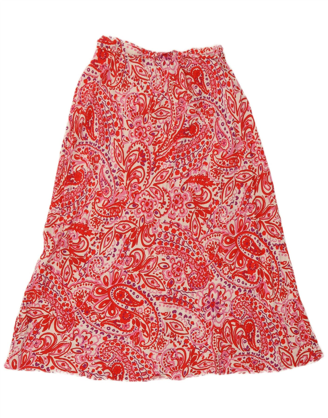 Marks & Spencer Womens Flared Skirt UK 12 Medium W28  Red Paisley Viscose