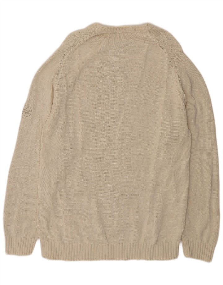 Murphy & Nye Mens Crew Neck Jumper Sweater XL Beige Cotton