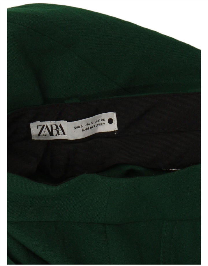 Zara Womens Straight Suit Trousers Small W26 L25 Green