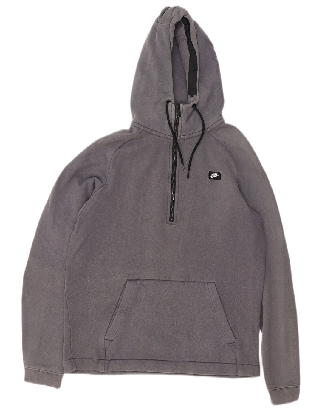 Nike Mens Zip Neck Hoodie Jumper Medium Grey Cotton