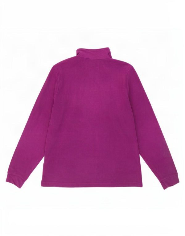Brugi Womens Zip Neck Fleece Jumper UK 16 Large Purple Polyester