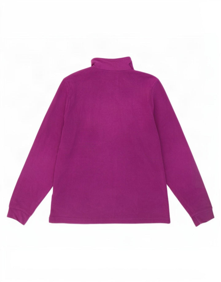 Brugi Womens Zip Neck Fleece Jumper UK 16 Large Purple Polyester