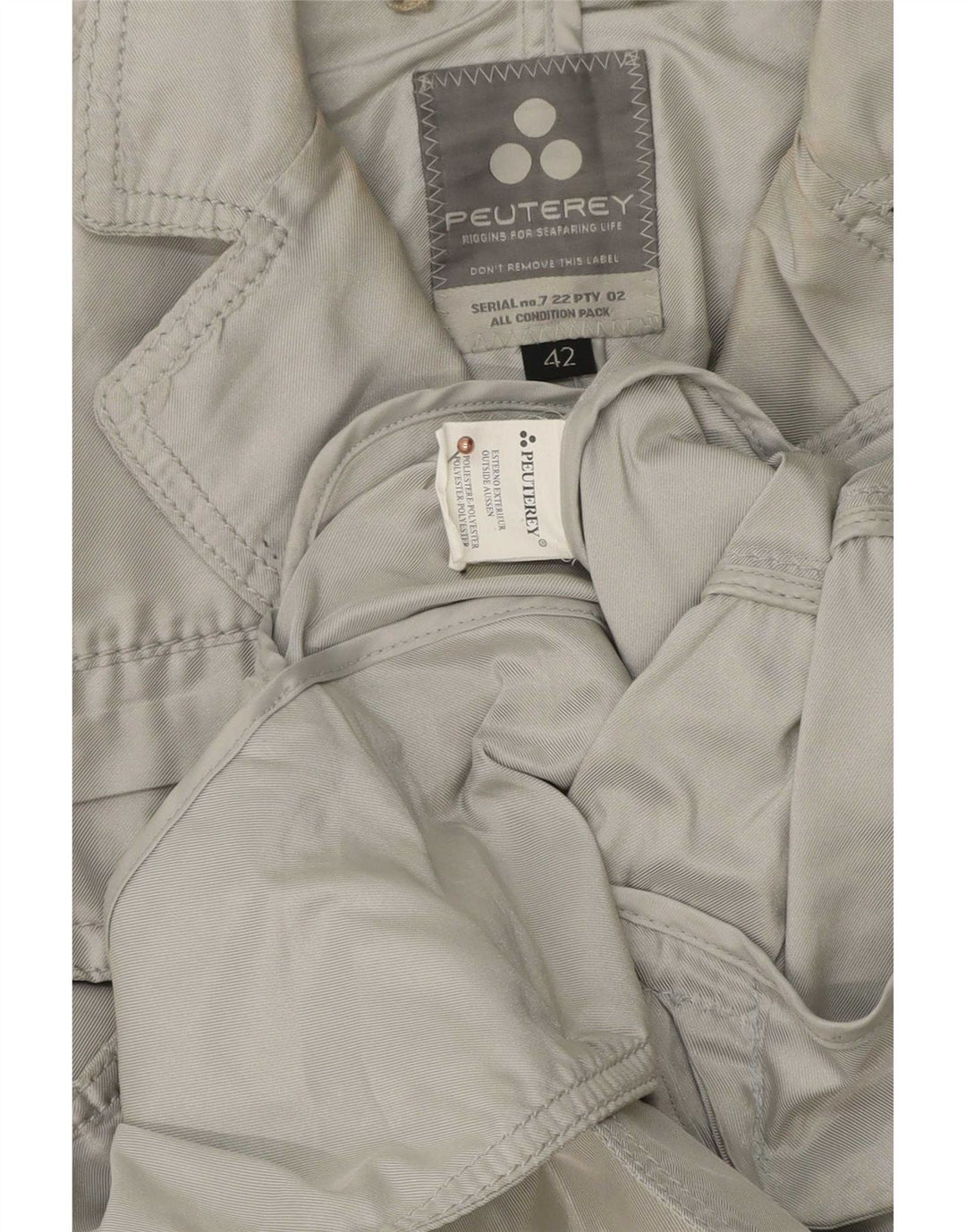 PEUTEREY Womens 3 Button Blazer Jacket EU 42 Large Grey Polyester