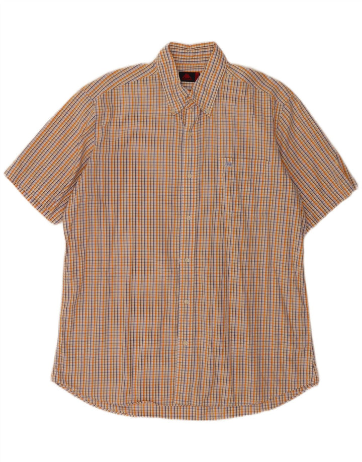 Kappa Mens Short Sleeve Shirt 2XL Multicoloured Check Cotton