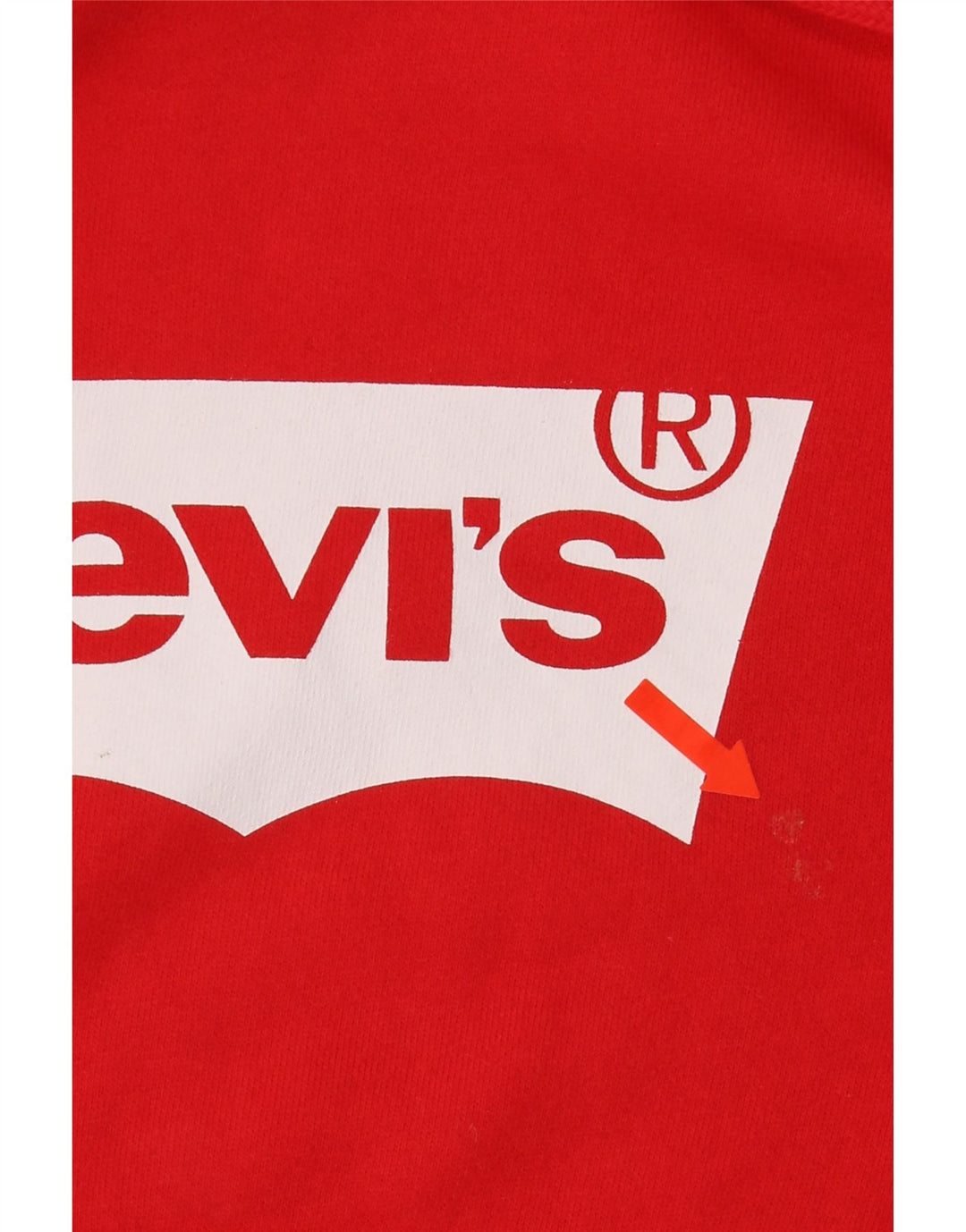LEVI'S Womens Graphic Hoodie Jumper UK 14 Medium Red Cotton Vintage Levi's and Second-Hand Levi's from Messina Hembry 