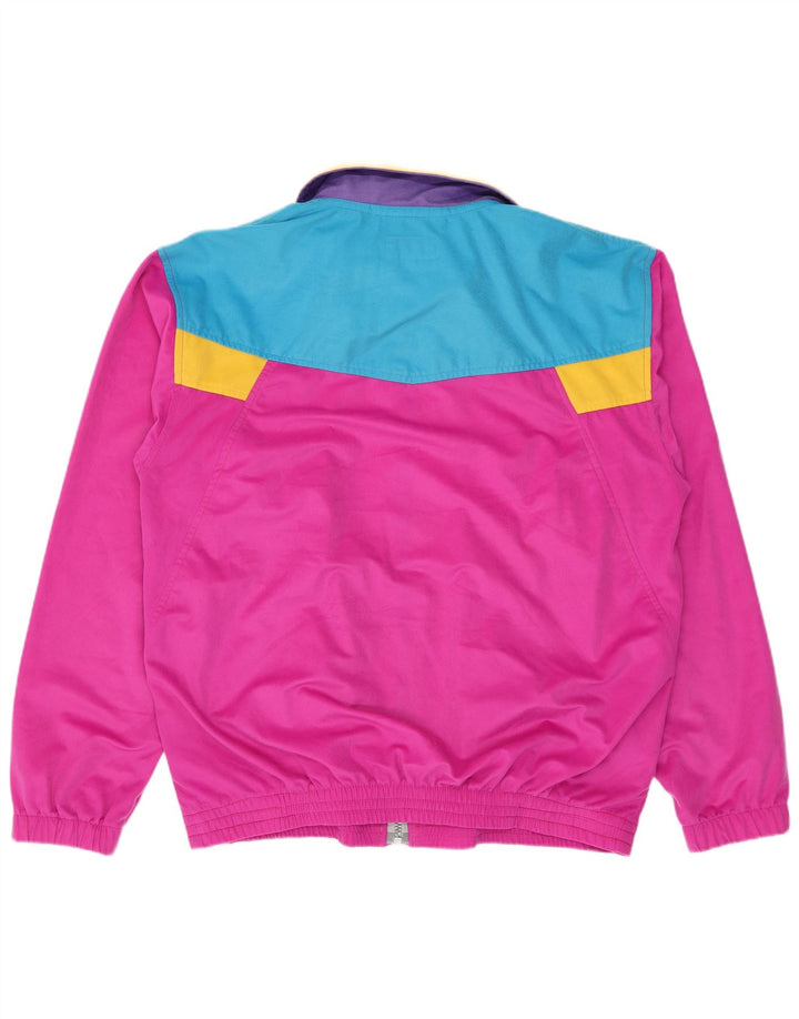 Bailo Mens Velour Tracksuit Top Jacket Medium Pink Colourblock