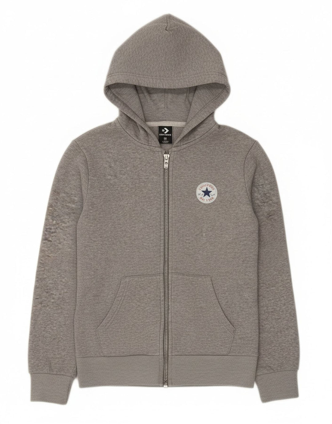 Converse Boys Zip Hoodie Sweater 10-11 Years Medium Grey Flecked Cotton