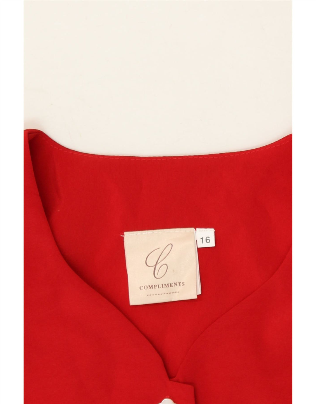 VINTAGE Womens Shirt Blouse UK 16 Large Red Polyester Vintage Vintage and Second-Hand Vintage from Messina Hembry 