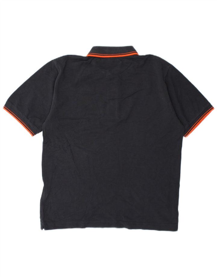 Kappa Mens Polo Shirt Small Grey Striped Cotton