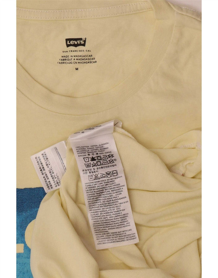 Levi's Mens Graphic T-Shirt Top Medium Yellow Cotton