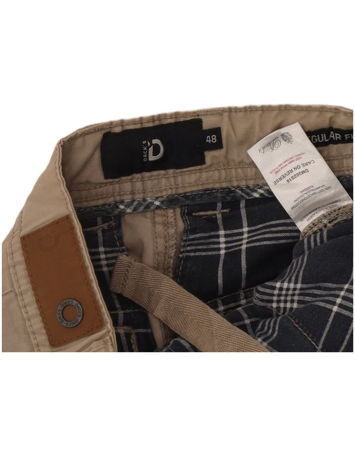Dack's Mens Regular Fit Cargo Shorts IT 48 Medium W32 Beige Cotton