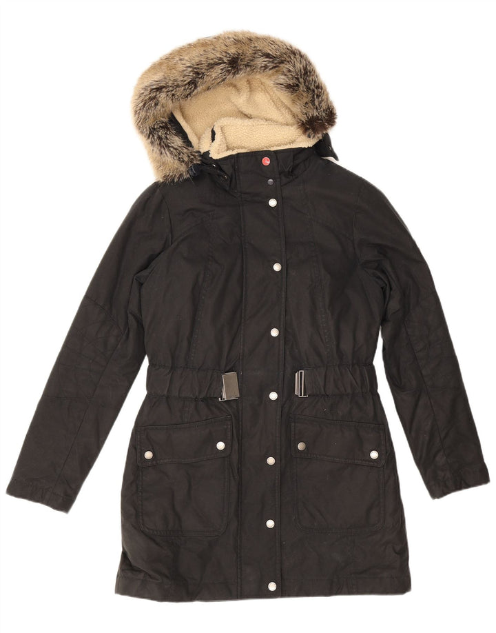 Barbour Womens Hooded Oversized Padded Coat UK 10 Small Black