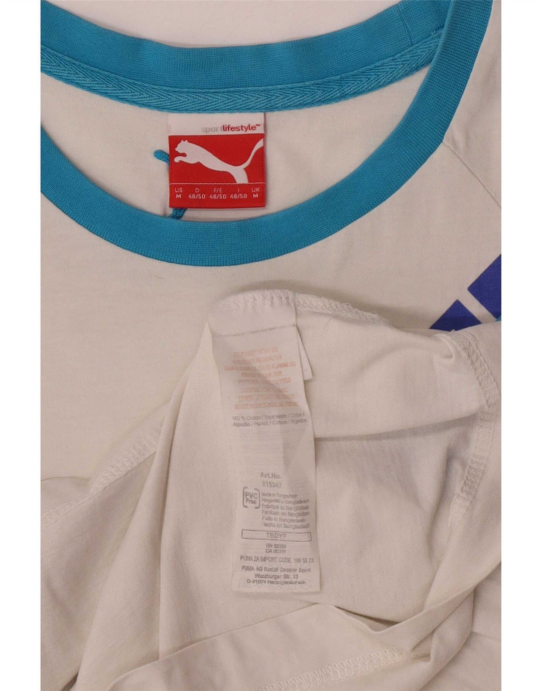 Puma Mens Graphic Vest Top Medium White Cotton