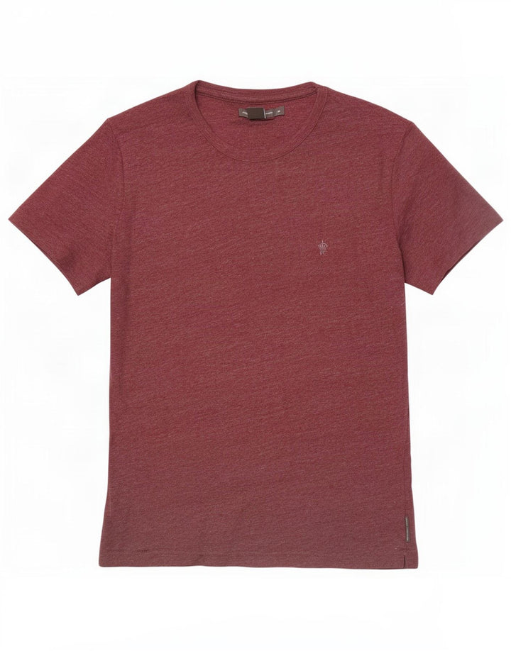 French Connection Mens T-Shirt Top Medium Maroon Flecked Cotton