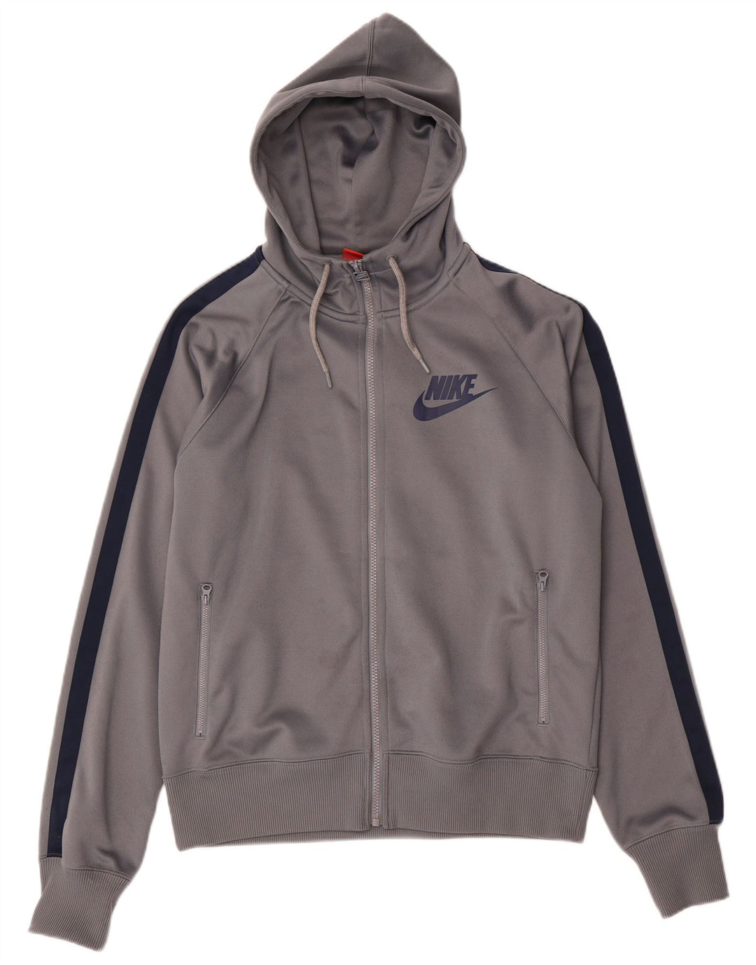 Nike Mens Zip Hoodie Sweater Medium Grey Colourblock Polyester