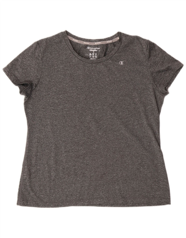 Champion Womens T-Shirt Top UK 16 Large Grey Polyester