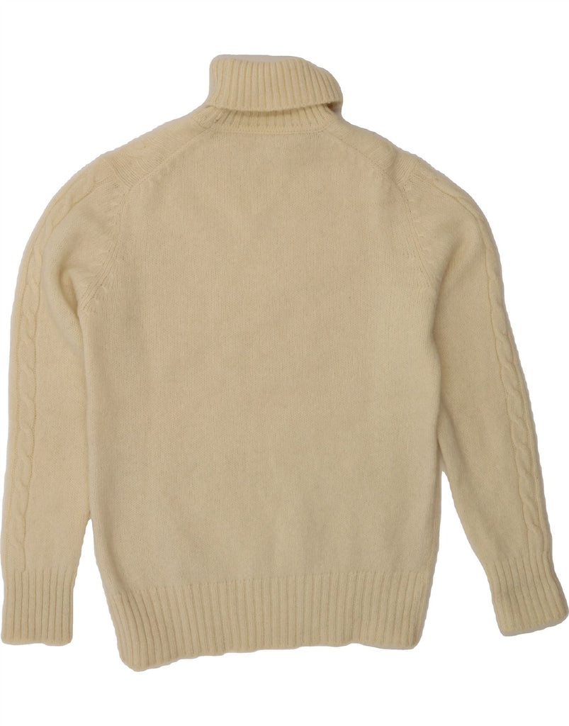 VINTAGE Womens Roll Neck Jumper Sweater UK 12 Medium Off White Wool Vintage Vintage and Second-Hand Vintage from Messina Hembry 