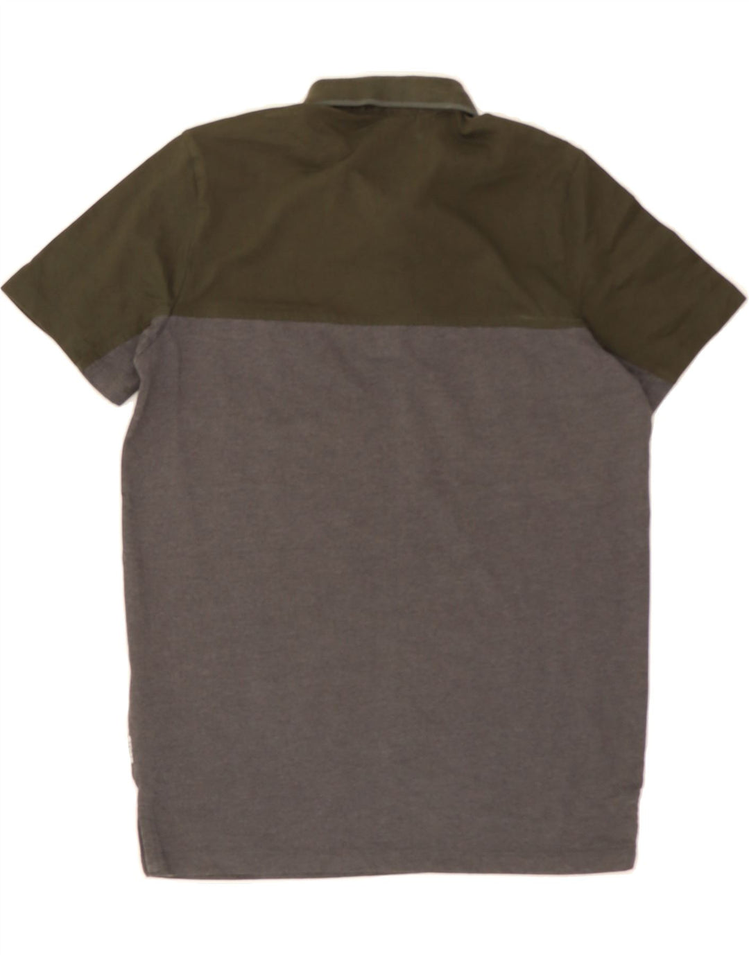 JACK & JONES Mens Polo Shirt Small Grey Colourblock Cotton Vintage Jack & Jones and Second-Hand Jack & Jones from Messina Hembry 