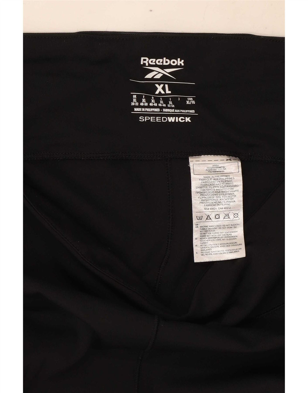 Reebok Womens Crop Leggings UK 20/22 XL Black