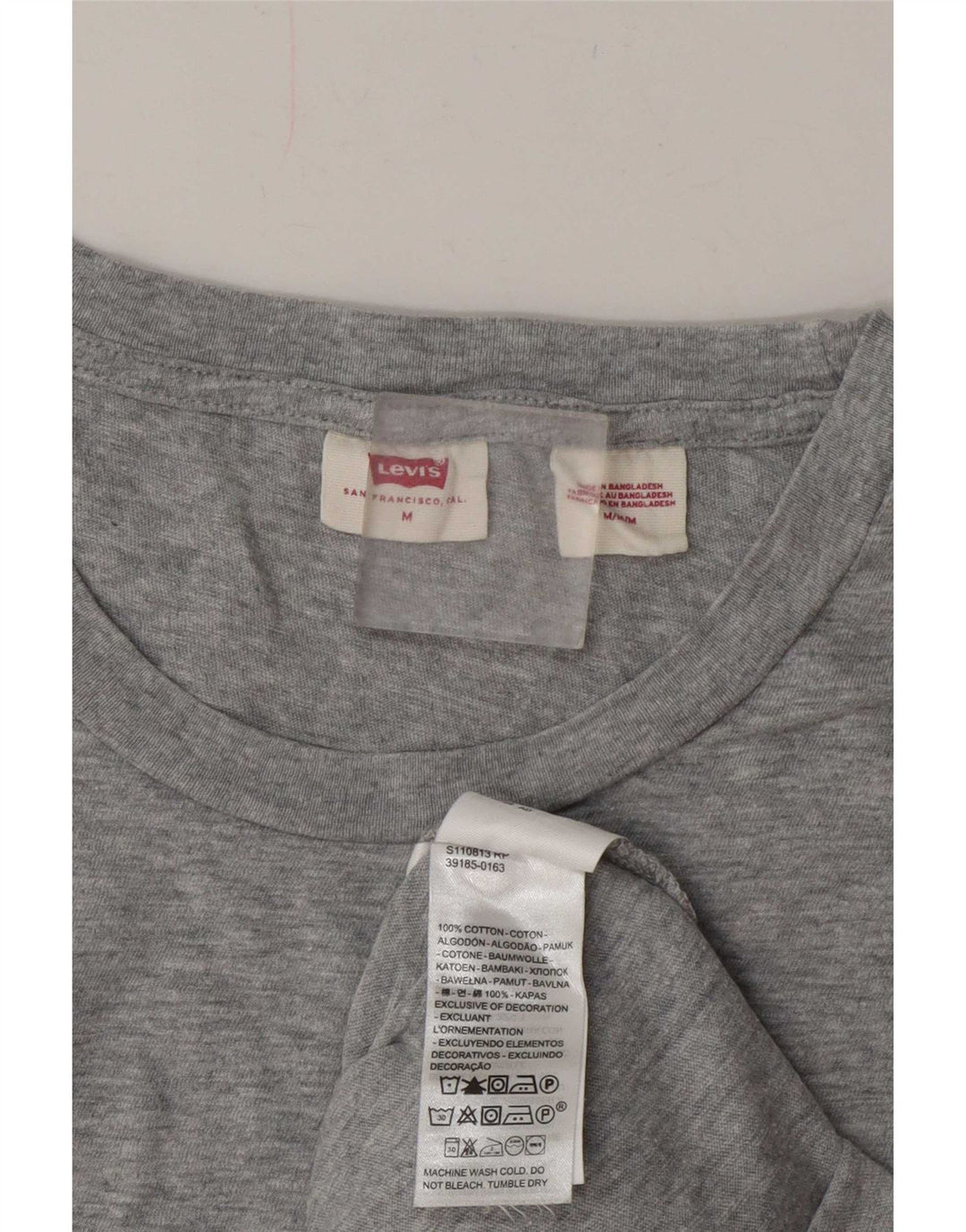 Levi's Womens T-Shirt Top UK 14 Medium Grey Flecked Cotton