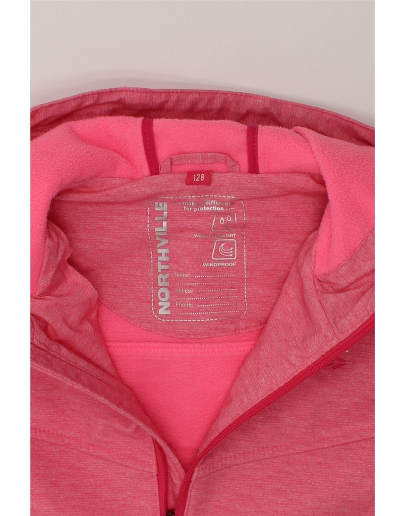 VINTAGE Girls Zip Hoodie Sweater 7-8 Years Pink Polyester | Vintage Vintage | Thrift | Second-Hand Vintage | Used Clothing | Messina Hembry 