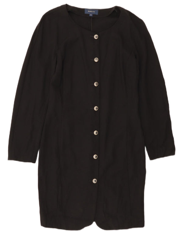 Vintage Womens Shirt Dress UK 12 Medium Black